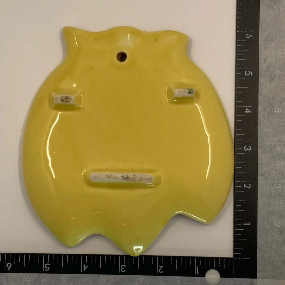 Vintage Banana Bunch Spoon Rest Ceramic Yellow 5.5x5in